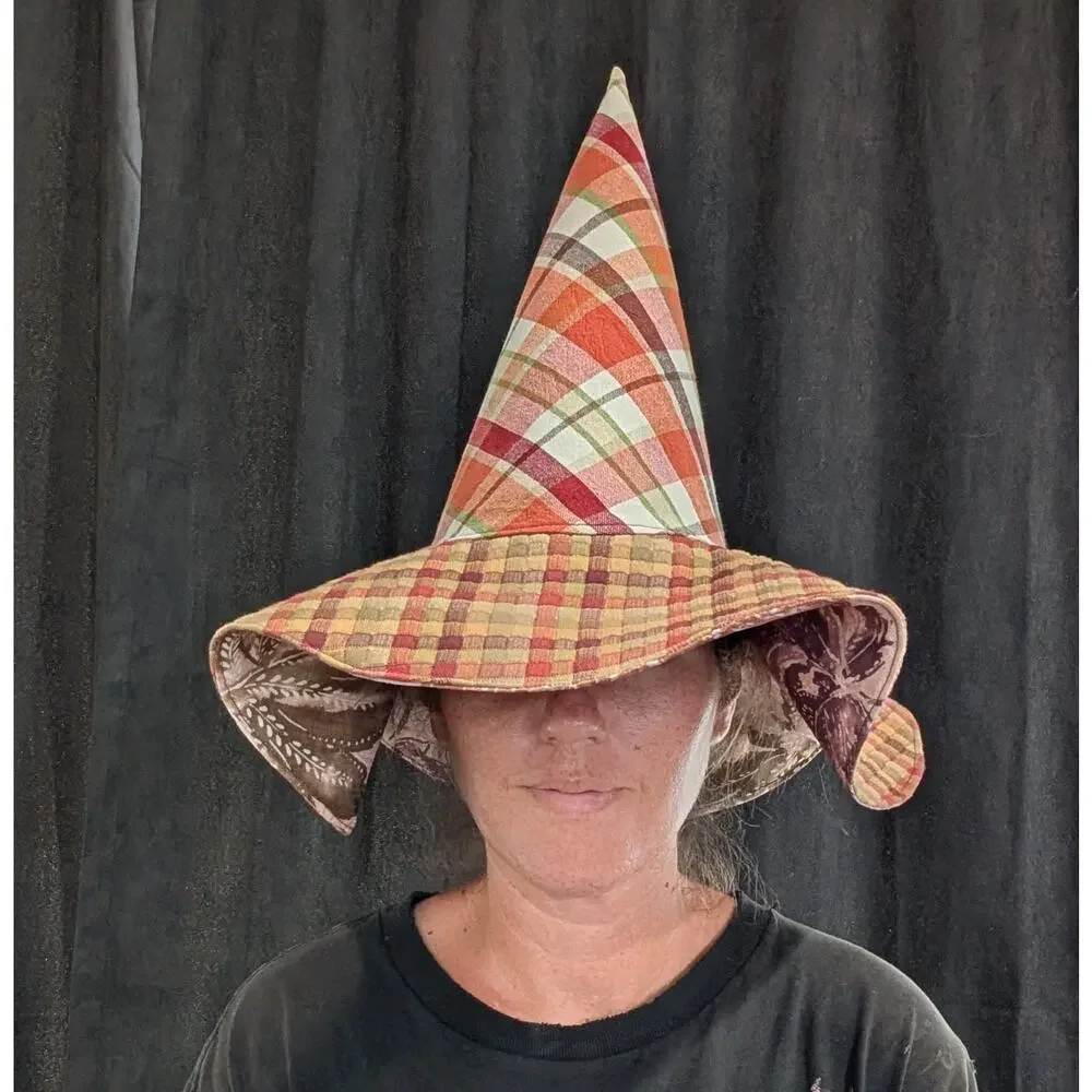 Handmade Fall Floral Whimsy Floppy Witch Hat - 13